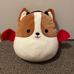 Reginald the corgi in devil costume